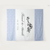 Gepersonaliseerde Blauwe Palestijnse Henna Sign Ta Wandkleed (Voorkant (horizontaal))