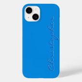 Gepersonaliseerde blauwe Radiale Textuur 15 Case-Mate iPhone Case (Achterkant)