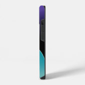 Gepersonaliseerde blauwe Radiale Textuur iphone 15 Hoesje (Linkerkant)