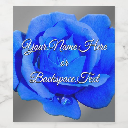 Gepersonaliseerde Blauwe Rozen flesetiketten Wijn Etiket (Enkel label)