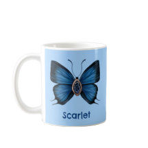 Gepersonaliseerde blauwe saffier vlinder edelsteen