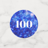Gepersonaliseerde Blauwe Sparkle 100ste verjaardag Confetti (Kleine voorkant)