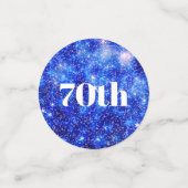 Gepersonaliseerde Blauwe Sparkle 70e verjaardag Confetti (Kleine voorkant)
