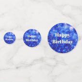 Gepersonaliseerde Blauwe Sparkle 90ste verjaardag Confetti (Achterkanten)