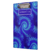 Gepersonaliseerde blauwe spiraalfractal klembord (Links)