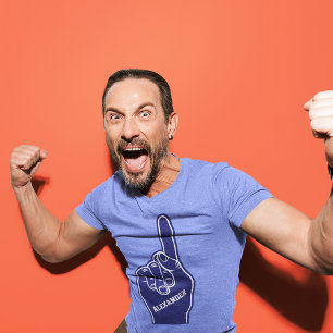 Gepersonaliseerde blauwe sportschuimvinger Tri-Blend shirt