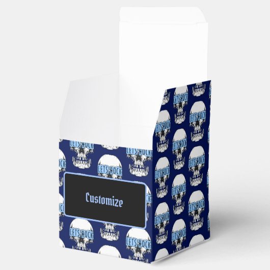 Gepersonaliseerde Blauwe Stommel Bedankdoosjes (Geopend)