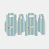 Gepersonaliseerde  blauwe strepen bedankdoosjes (Uitgevouwen)