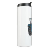 Gepersonaliseerde Blauwe Tractor Land Huwelijkscad Thermosbeker (Gedraaid links)