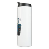 Gepersonaliseerde Blauwe Tractor Land Huwelijkscad Thermosbeker (Geroteerd rechts)