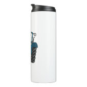 Gepersonaliseerde Blauwe Tractor Land Huwelijkscad Thermosbeker (Geroteerd rechts)