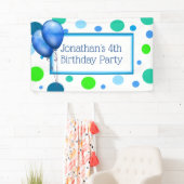 Gepersonaliseerde blauwe verjaardagsbanner voor kl spandoek (Insitu)