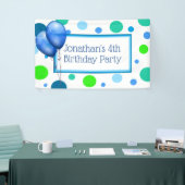 Gepersonaliseerde blauwe verjaardagsbanner voor kl spandoek (Beurs)