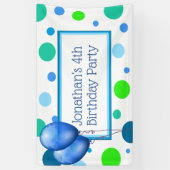 Gepersonaliseerde blauwe verjaardagsbanner voor kl spandoek (Verticaal)