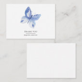 Gepersonaliseerde blauwe vlinder dank u notitiekaartje (Voorkant / Achterkant)