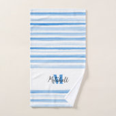 GEPERSONALISEERDE BLAUWE WATERVERF Badkamer Handdo Bad Handdoek (Handdoek)