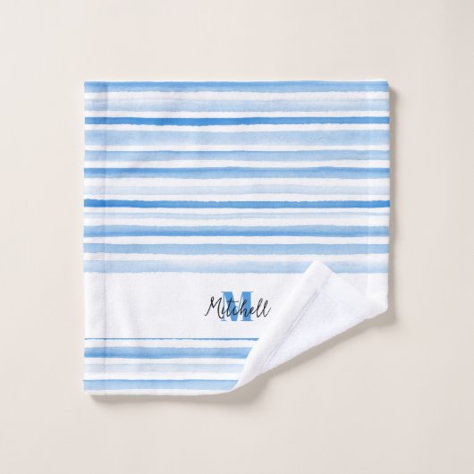 GEPERSONALISEERDE BLAUWE WATERVERF Badkamer Handdo Bad Handdoek (Wasdoekje)