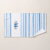 GEPERSONALISEERDE BLAUWE WATERVERF Badkamer Handdo Bad Handdoek (Handdoek)