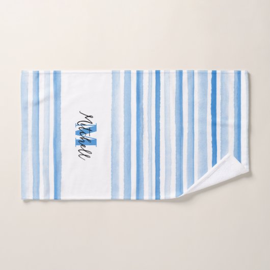 GEPERSONALISEERDE BLAUWE WATERVERF Badkamer Handdo Bad Handdoek (Handdoek)