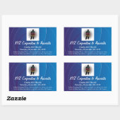 Gepersonaliseerde blauwe wervelingen Waterfles Lab Rechthoekige Sticker (Vel)