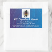 Gepersonaliseerde blauwe wervelingen Waterfles Lab Rechthoekige Sticker (Tas)