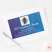 Gepersonaliseerde blauwe wervelingen Waterfles Lab Rechthoekige Sticker (Envelop)