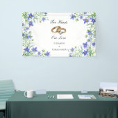 Gepersonaliseerde Blauwe Wildbloemen Verloving Ban Spandoek (Beurs)