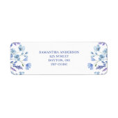 Gepersonaliseerde Blauwe Wildflower Bloemen Retour Etiket (Voorkant)