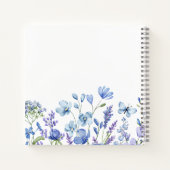 Gepersonaliseerde Blauwe Wildflower Bloemenjournaa Notitieboek (Achterkant)