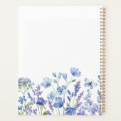 Gepersonaliseerde Blauwe Wildflower Waterverf Bloe Planner (Achterkant)