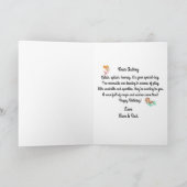 Gepersonaliseerde Blauwe Zeemeermin Happy Birthday Kaart (Binnen)