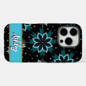 Gepersonaliseerde Blauwe Zwarte Boheemse Mandala B Case-Mate iPhone Case (Achterkant (horizontaal))