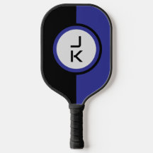 Gepersonaliseerde blauwe zwarte pickleball paddle