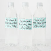 Gepersonaliseerde Blauwgroen Baby showers flesetik Waterfles Etiket (Flessen)