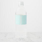 Gepersonaliseerde Blauwgroen Baby showers flesetik Waterfles Etiket (Achterkant)