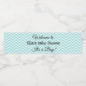 Gepersonaliseerde Blauwgroen Baby showers flesetik Waterfles Etiket (Enkel label)