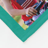 Gepersonaliseerde Blauwgroen blauwe fotocollage mo Fleece Deken (Hoek)