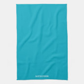 Gepersonaliseerde Blauwgroen Blauwe Plain Solid Wh Theedoek (Verticaal)