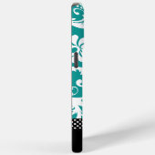 Gepersonaliseerde Blauwgroen Damask Case-Mate iPhone Case (Achterkant / Rechts)