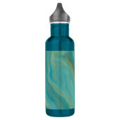 Gepersonaliseerde Blauwgroen en bruine zonnestraal Waterfles (Links)