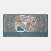 Gepersonaliseerde Blauwgroen en Gouden Abstracte A Bureaumat (Voorkant)