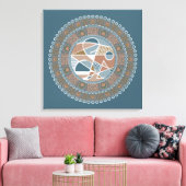 Gepersonaliseerde Blauwgroen en Gouden Abstracte A Canvas Afdruk (Insitu (Woonkamer))