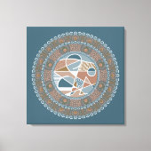 Gepersonaliseerde Blauwgroen en Gouden Abstracte A Canvas Afdruk (Voorkant)