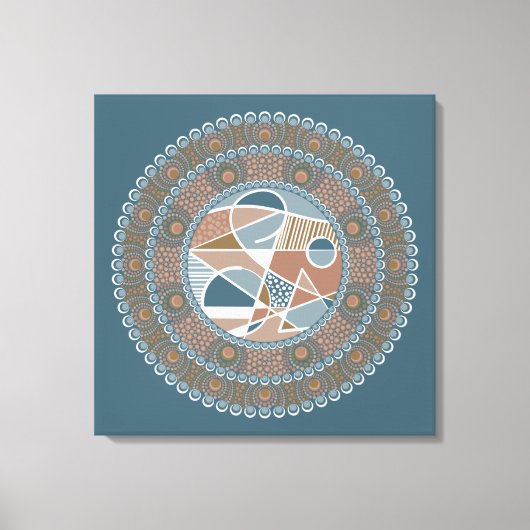 Gepersonaliseerde Blauwgroen en Gouden Abstracte A Canvas Afdruk (Voorkant)