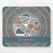 Gepersonaliseerde Blauwgroen en Gouden Abstracte A Muismat (Voorkant)