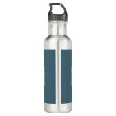 Gepersonaliseerde Blauwgroen en Gouden Abstracte A Waterfles (Achterkant)