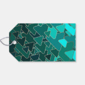 Gepersonaliseerde Blauwgroen en Gouden Geometrisch Cadeaulabel (Achterkant Horizontaal)