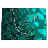 Gepersonaliseerde Blauwgroen en Gouden Geometrisch Groot Cadeauzakje (Achterkant)