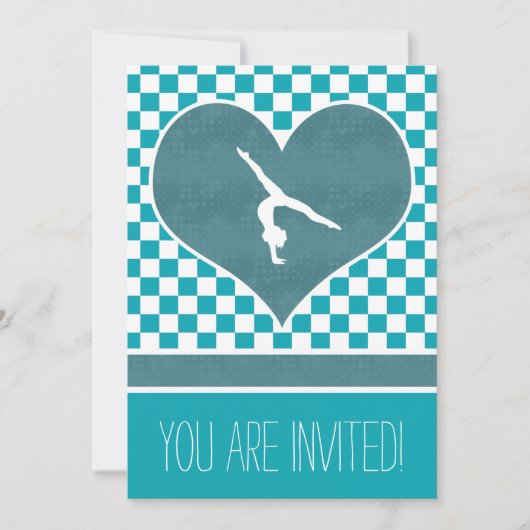 Gepersonaliseerde Blauwgroen Gecontroleerde Gymnas Kaart (Voorkant)