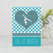 Gepersonaliseerde Blauwgroen Gecontroleerde Gymnas Kaart (Staand voorkant)